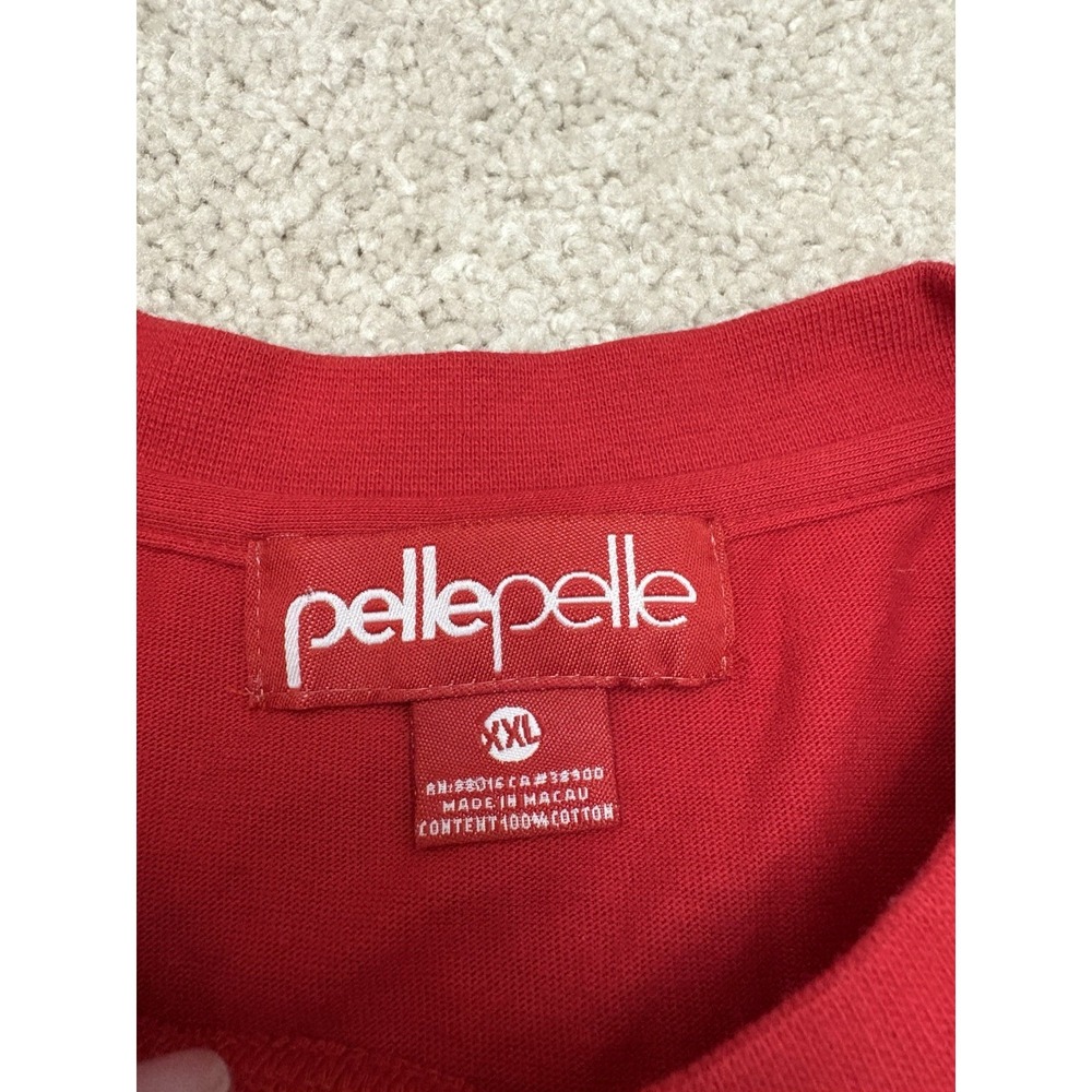 VTG Y2K Pelle Pelle Red 30 Years Strong Embroidered Red Short Sleeve Shirt XXL - Picture 3 of 5